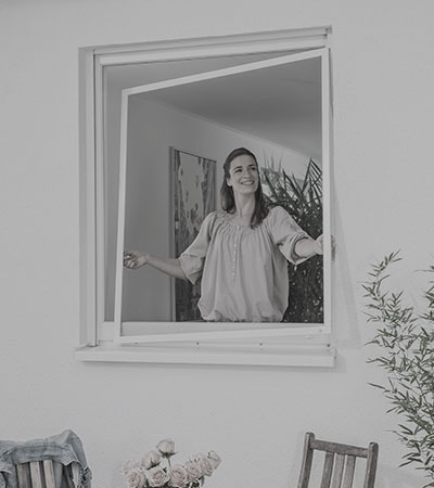 Insektenschutzgitter an einem Fenster